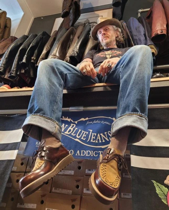 Stephan from Paris wearing his custom creepers