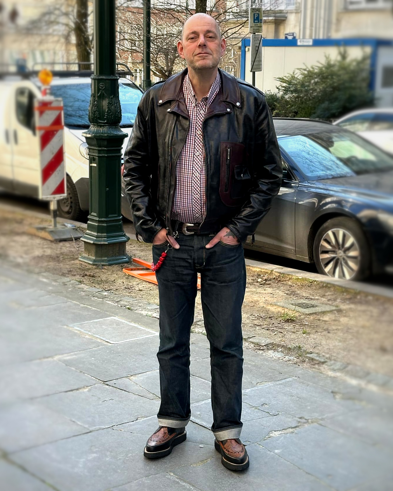 Jean from Belgium wearing his made to measure creepers