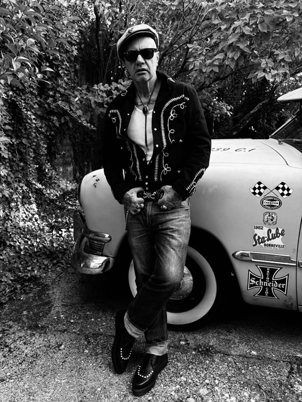 William Mr Ducktail wearing custom 1974 Pointed creepers