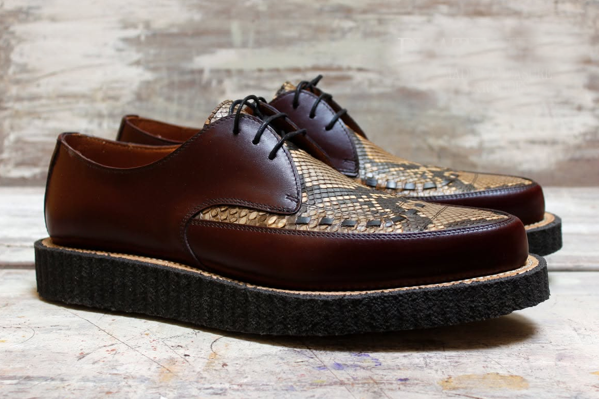 1974 Pointed Creepers in Weinheimer boxcalf and python