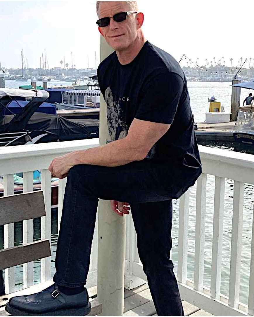 Bill from California wearing made to measure pointed creepers