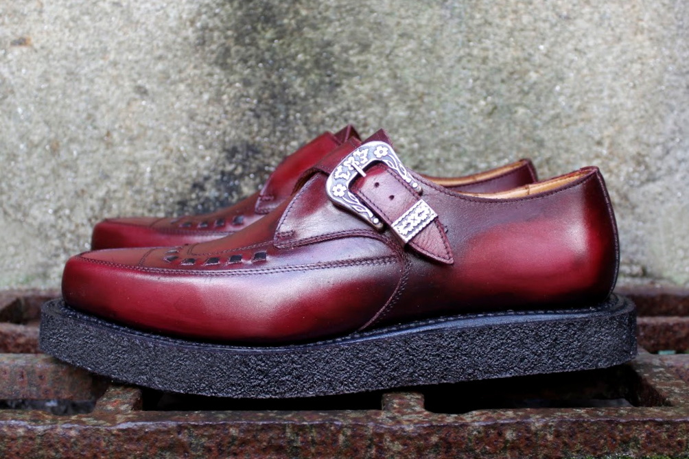 1974 Pointed Creepers in burgundy leather with vintage patina
