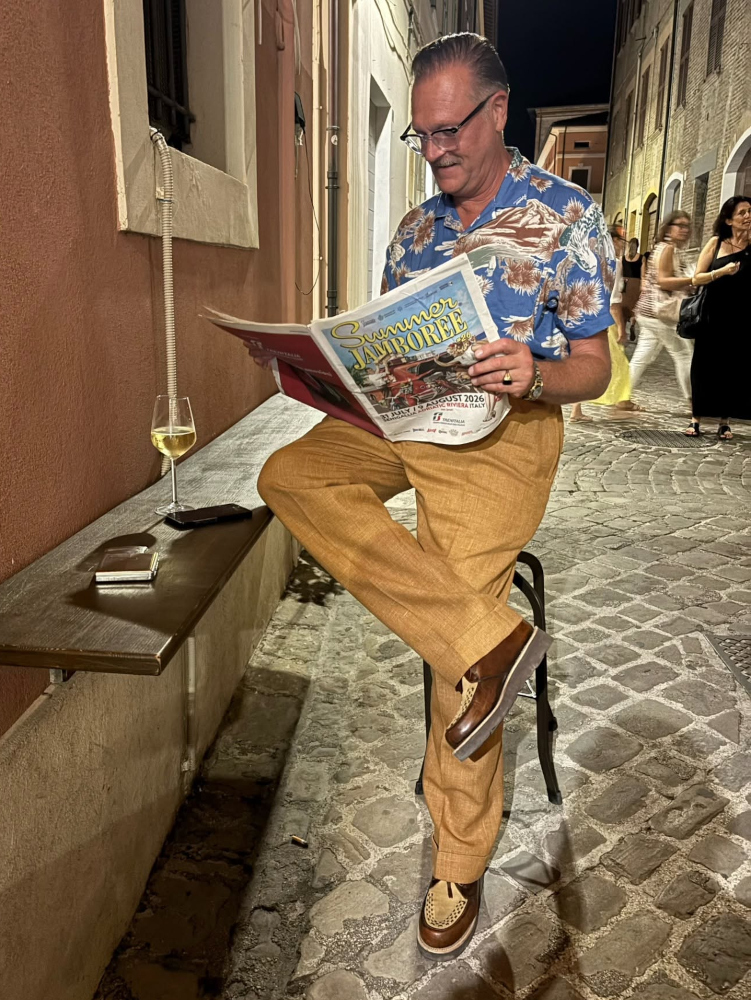 Henrik from Sweden wearing custom 1956 Round creepers