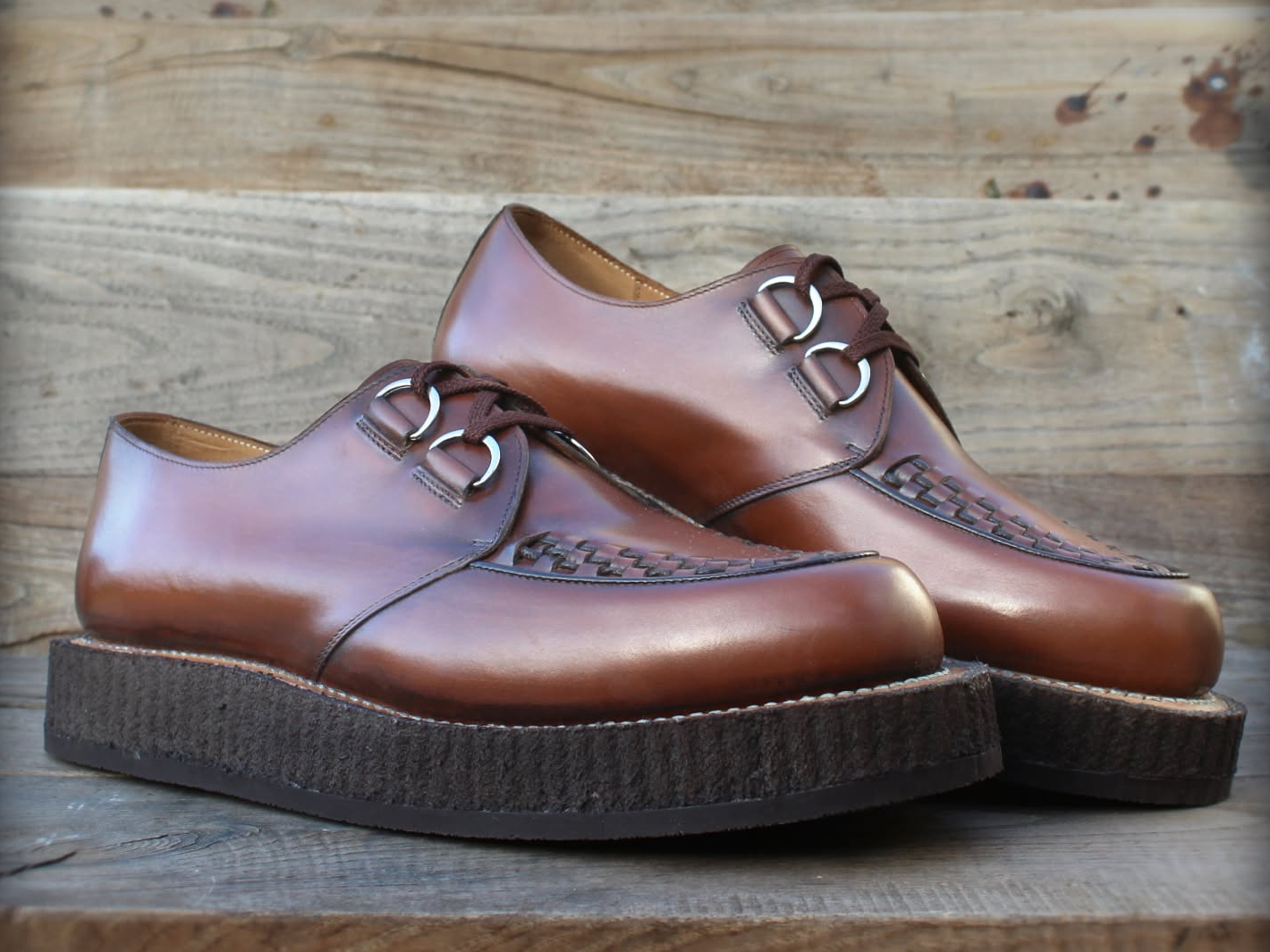 1956 Round Creepers in brown Du Puy boxcalf leather