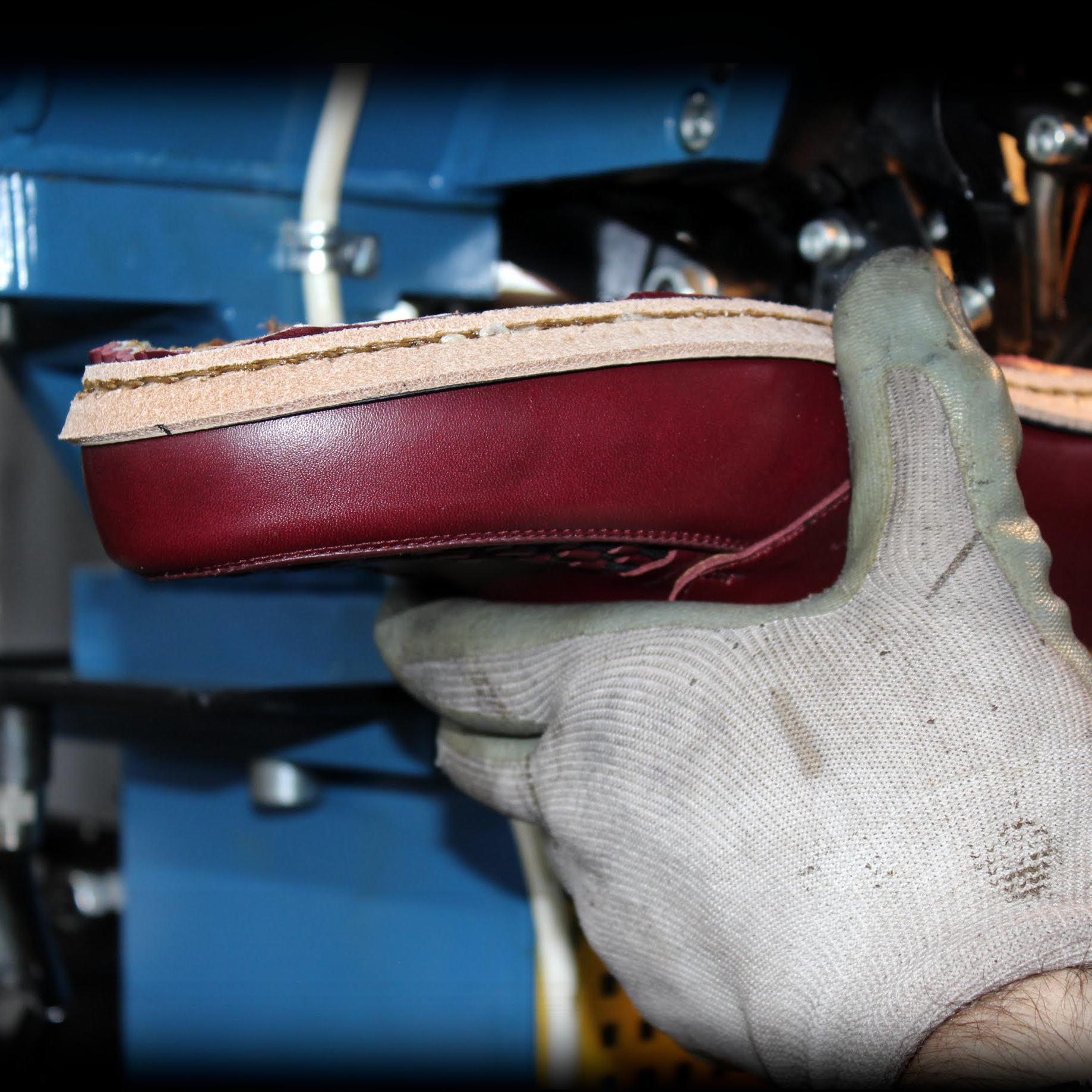 Goodyear welt construction in our workshop